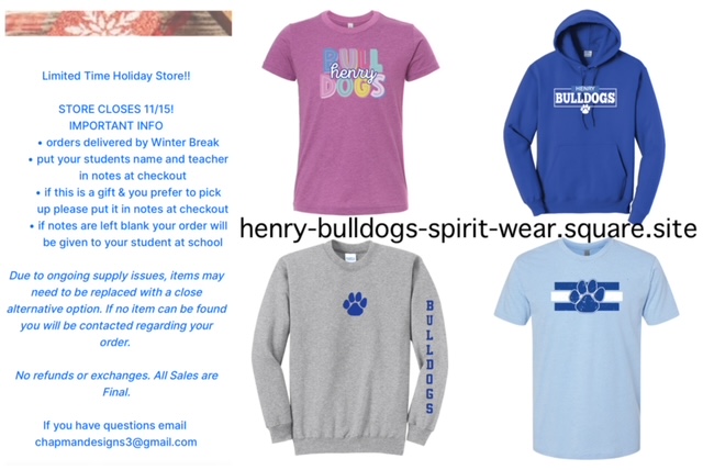 Spirit Wear 11/15